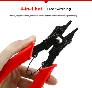 ชุดคีมถอดวงแหวนเหล็ก 4-in-1 แบบ DIY คีมถอดวงแหวนแบบรวม คีมถอดวงแหวนแบบต่างๆ สำหรับงานเครื่องประดับ คีมถอดวงแหวนภายในและภายนอก พร้อมพลาสติก - Product Image 4