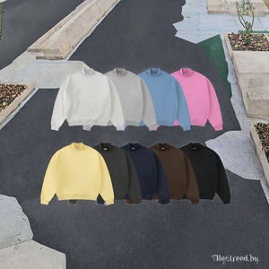 Wholesale Custom Unisex Solid <b>Lined</b> Winter <b>Sweatshirt</b> 350gsm <b>Fleece</b> Crew Neck Oversized - Product Image 3
