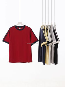 Camiseta Casual de Manga Corta de Algodón 100% Jersey de 240g de Marca Americana de Moda para Hombre y Mujer, Lisa, Cuello Holgado - Product Image 2