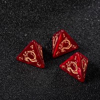 Lot de dés polyédriques D4 en acrylique gravés Dragon Rouge pour D&D, RPG, MTG et jeux de table – Vente en gros usine