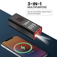 Compresseurs portables MINI sans fil, gonfleur de pneus, compresseur d'air pour voiture, vélo, ballon avec batterie externe, lumière LED 2000mAh*3