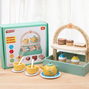 Maison de <span class=keywords><strong>jeu</strong></span> en bois pour enfants, <span class=keywords><strong>jeu</strong></span> de rôle, service à <span class=keywords><strong>thé</strong></span>, ensemble de <span class=keywords><strong>jeu</strong></span> de dessert en bois, jouets pour tout-petits - Product Image 4