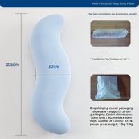 Oreiller de corps en forme de gousse de pois pour un sommeil profond, soutien lombaire enveloppant pour les jambes, oreiller de maternité multifonctionnel en coton tricoté