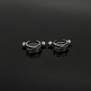 yunnique <b>Stud</b> <b>Earrings</b> Open Design Stainless Steel Geometric Pattern Everyday Wear - Product Image 3