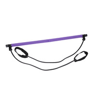 Bâton multifonctionnel en acier avec mousse EVA et corde en latex pour Pilates, Yoga et Fitness – Équipement d'exercice à domicile pour le remodelage corporel