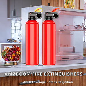 AmzBoom Lot de 2 extincteurs à poudre sèche en acier à haute teneur en carbone et aluminium pour compartiment moteur automobile, Classe B, 15-30s - Product Image 3