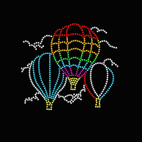 Transfert de strass personnalisé de haute qualité, prêt à presser, motif ballon coloré pour T-shirts