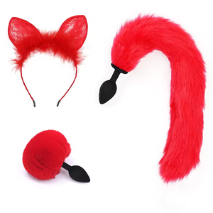 Высококачественная модная плюшевая игрушка в виде хвоста, Анальная пробка, набор из трех предметов, секс-игрушки для взрослых, товары для женщин и мужчин, секс - Product Image 1