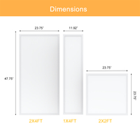 Panneaux plats Etl Cetl 2x4 60w 2x2 1200x300 Ip20 Économie d'énergie 2x2 45w Plafonniers LED de bureau 1'X4' PANNEAU LED