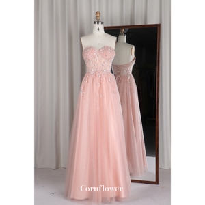 Robe de soirée longue moderne Aline <span class=keywords><strong>sexy</strong></span>, sans manches, style corset, dos nu, bretelles croisées, avec sequins et perles - Product Image 1