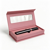 Boîte cadeau cosmétique personnalisable rigide et recyclable rose pour faux cils, emballage de mascara avec fenêtre