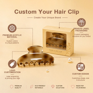 Low MOQ Private Label Acrylic Hair <b>Clip</b> Strong <b>Spring</b> <b>Clip</b> Beautiful Texture Various Colors Durable with Custom Logo - Product Image 6