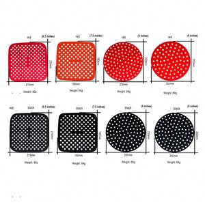 Tapis de cuisson en silicone personnalisés, résistants à la chaleur, antidérapants, de qualité alimentaire, réutilisables, antiadhésifs, ronds et carrés pour friteuse à air - Product Image 3