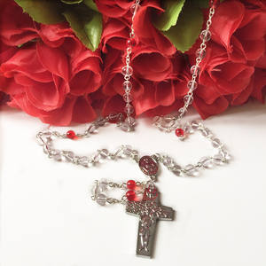 Collar de <span class=keywords><strong>Rosario</strong></span> religioso con cuentas redondas de cristal de 6mm al por mayor, <span class=keywords><strong>Rosario</strong></span> católico con centro de mesa y Cruz de La <span class=keywords><strong>Divina</strong></span> <span class=keywords><strong>Misericordia</strong></span> - Product Image 6