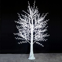 Árbol de Abedul Iluminado de 3 Metros, Resistente al Agua IP65, Tronco de FRP, Decoración Navideña de Lujo para Jardín, Fácil de Instalar