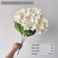 Bunga Hydrangea HGA Bulk, Centerpiece Bunga Sutra Buatan untuk Dekorasi Pernikahan, Vas Meja Ruang Tamu Rumah, dan Dekorasi Pesta Hotel
