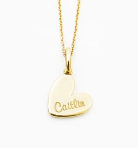 Inspire-collar de acero inoxidable con nombre de corazón para mujer, colgante pequeño, Gargantilla personalizada de alto pulido, grabado - Product Image 5
