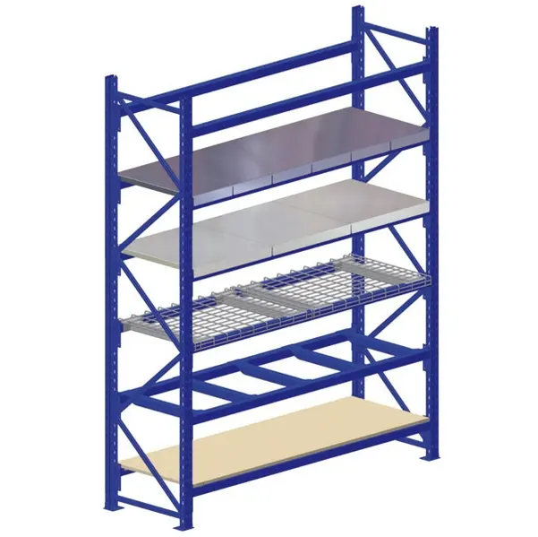 Storage shelves garage 4 layer long span rack system shelving medium duty longspan shelving