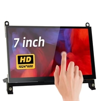 Écran tactile LCD TFT IPS 7 pouces 1024*600 ZYSY avec support en acrylique pour Raspberry Pi BB Black 10 8 7