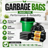 Sacs poubelles en plastique noirs de haute qualité à fond carré, compostables, biodégradables, avec logo personnalisé, ouverture facile, résistants et durables