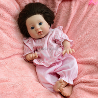 Poupées bébé Reborn en silicone 13 "visage potelé avec cheveux enracinés à la main pour bébé outils d'enseignement et écrans de collectionneurs