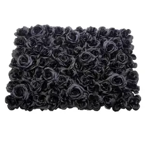 60 * 40厘米黑色丝布哥特式万圣节风格装饰人造花背景婚礼或花墙深色风格