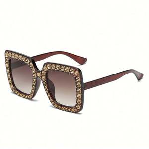 Gafas de Sol de Moda 2019 para Mujer, Gafas de Sol de Lujo Color Rosa Espejo, Gafas de Sol Cuadradas con Diamantes de Gran Tamaño - Product Image 5