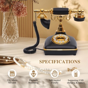 Livre d'or audio personnalisé en forme <span class=keywords><strong>de</strong></span> téléphone rétro vintage pour messages vocaux et enregistrements audio, pour mariage et événements, 4 modèles populaires, articles <span class=keywords><strong>de</strong></span> fête - Product Image 3