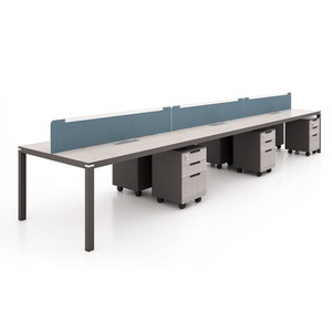 Modern Desk Partition L Shape Office <b>Table</b> Desk Workstation <b>Table</b> Luxury Office Desk Home Office Furniture 4 Person - Product Image 4