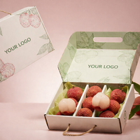 Ensemble de boîte d'emballage et de sac de courses pour fraises de qualité supérieure, boîte cadeau personnalisée pour fruits frais et cadeaux saisonniers