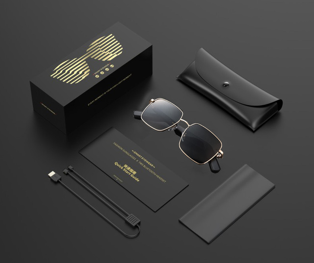 Waterproof Wireless Audio Bluetooth Sunglasses With  Bone Conduction Headphone Speaker with Touch Control Bluetooth Sunglasses