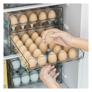 Stackable Clear Drawer Type 35 Grids Plastic Egg Storage Container for refrigerator