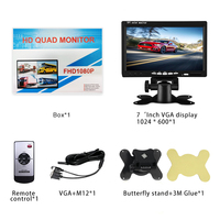 Caméra de recul pour voiture avec écran LCD de 7 pouces 9-36V avec vision nocturne, aide au stationnement, écran IPS, système d'assistance MDVR TV