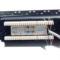 Panel Patch 19 "tahan lama 24 Port 1u 19 inci Panel Patch jaringan UTP Cat6 Cat5e Lan Panel Patch