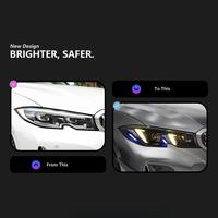 Phare LED laser pour BMW Série 3 G20 2018-2023, avec feux de jour en forme de serpent et projecteur amélioré