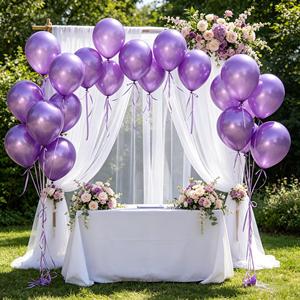 Party Love Latex Balloons 30cm Purple Metallic For Decoration ensures flexibility and resilience - Product Image 3