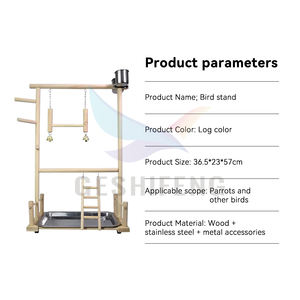 Soporte para <span class=keywords><strong>Parque</strong></span> <span class=keywords><strong>de</strong></span> aves grande <span class=keywords><strong>de</strong></span> 2 pisos con comedero y soporte para bebedero, juguete <span class=keywords><strong>de</strong></span> madera para pájaros, 2 plantas - Product Image 6