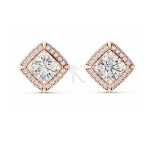 Boucles d'oreilles Halo en diamant naturel brillant pour femme, avec fermoirs à vis sécurisés, plaqué argent, bijoux fins minimalistes de luxe - Product Image 5