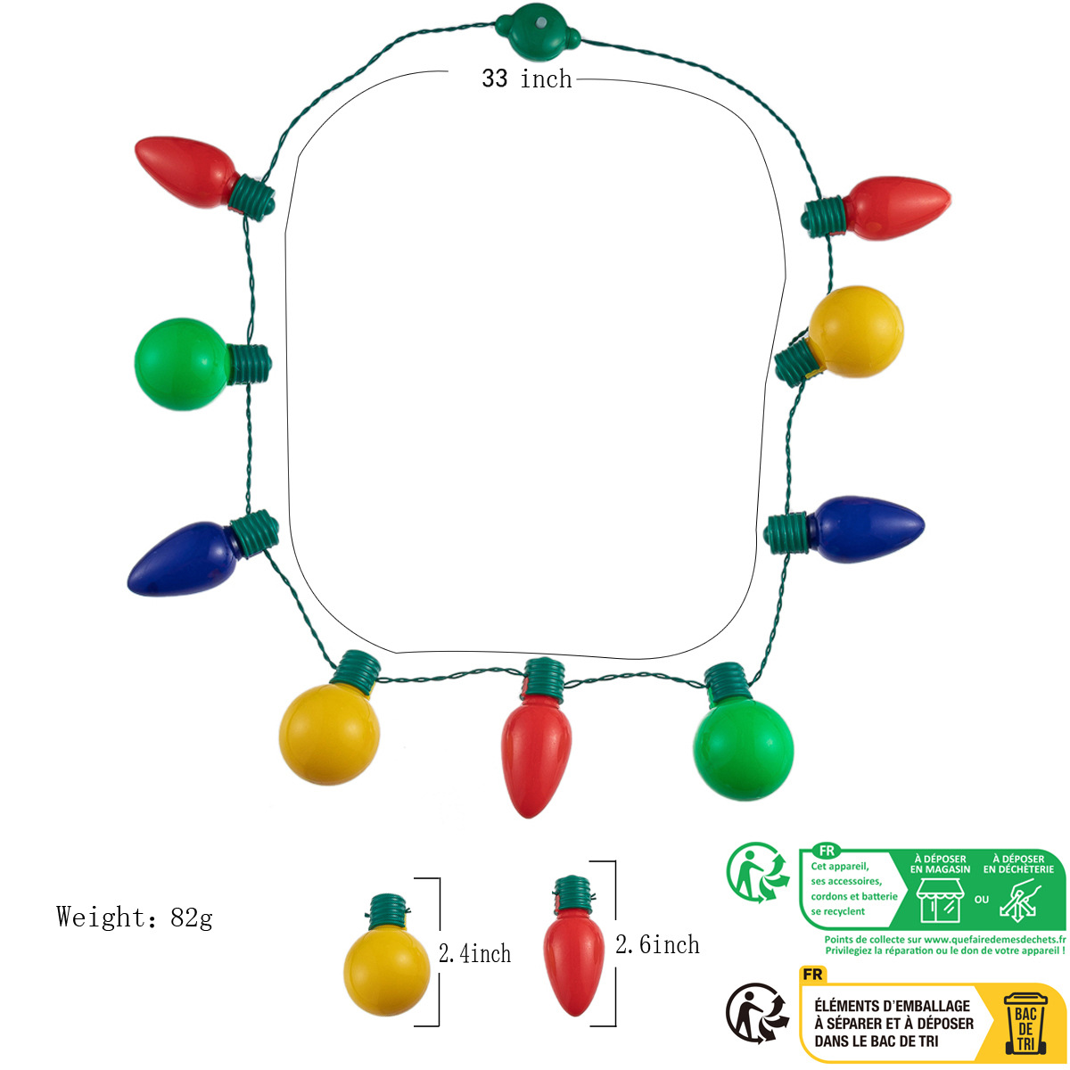 9 collana lampadina a sfera