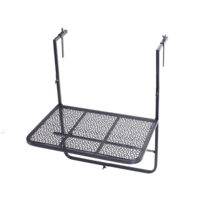 Table de garde-corps de balcon Barre de bureau suspendue pliante extérieure pour garde-corps, réglable en hauteur, revêtement en poudre, filet de fer, treillis métallique