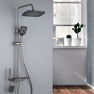 Mélangeur de douche de piano en laiton de luxe mural 4 fonctions Kit de fixation de douche à économie d'eau douche chaude et froide pommeau de pluie - Product Image 6