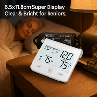 Tensiomètre intelligent Bluetooth pour le bras supérieur, écran LCD ultra-large, alerte ECG AFIB, dispositif médical, prix d'usine, CE