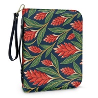 Housse de protection pour Bible, motif floral tropical avec feuilles de Teuila, fermeture éclair, idéale pour les voyages quotidiens, l'église, le shopping et comme cadeau – Vente directe usine