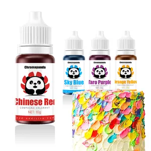 Chromapanda เจลกินได้สีแดงน้ำเงิน10ก. 28สีสำหรับอุปกรณ์ตกแต่งเค้กฟองดองท์