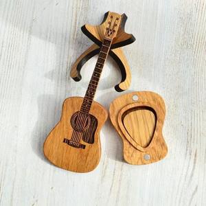 Ensemble d'organisateurs de médiators de guitare en bois en promotion avec support stable et médiators durables, kit d'accessoires musicaux portables pour la pratique quotidienne des enfants - Product Image 2