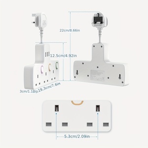 Nhà Ổ cắm điện cắm Adapter với bảo vệ tăng ổ cắm tường cắm cắm Cắm Anh xách tay - Product Image 2