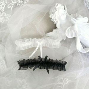 En gros, Accessoires de mariée en polyester avec ruban de dentelle à bord festonné style princesse : Jarretière, Collier de jambe, Collier de cou, Cache-jambe - Product Image 3