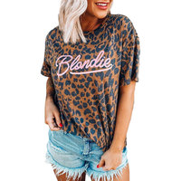 Calvera — t-shirt pour femmes, à manches courtes, doux et décontracté, imprimé léopard,