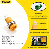 Prise banane 4 mm en laiton nickelé 1000 V/32 A, borne de connexion électrique isolée à montage sur panneau pour laboratoire