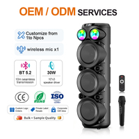 Altavoz OEM Doble de 10 Pulgadas para Cine en Casa y Fiestas al Aire Libre con Luces LED RGB, Bajos Potentes, Sistema de Sonido Portátil para Karaoke